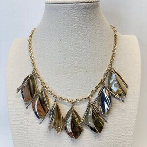 Natasha Chunky Statement Collar Necklace Gold-Tone Chain Adjustable Marked‎